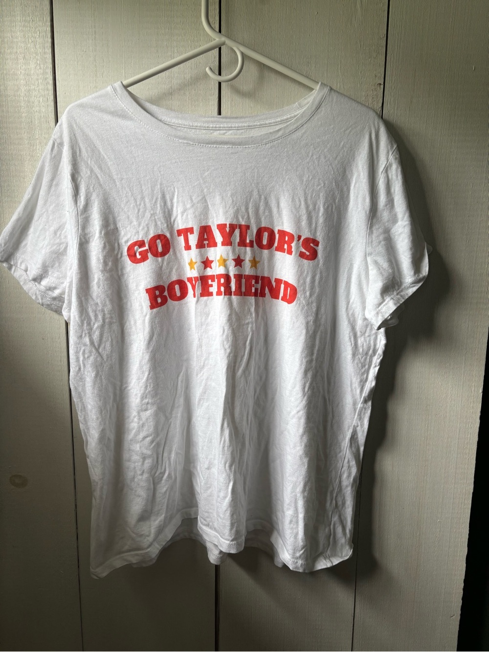 White Graphic Tee - "Go Taylor's Boyfriend"